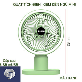 Mua Quạt tích điện kiêm đèn ngủ thế hệ mới  không chổi than chạy êm  có điều chỉnh tốc độ quạt