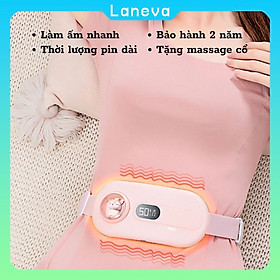 Máy Massage Bụng Giảm Đau Bụng Laneva SWB01, Đai Massage Bụng Cao Cấp, Tặng Kèm Massage Cổ.