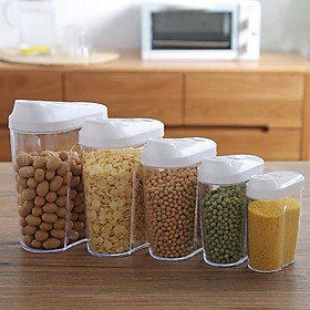 Set 5 hộp đựng thực phẩm sạch, đồ khô, tươi sống bằng nhựa PP cao cấp
