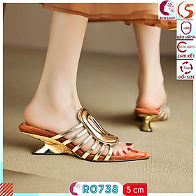 Sandal Nữ Đẹp Với Đế Xuồng Cao 5 Phân RO738 ROSATA Da Nhung Êm Ai, Quai Bóng Nổi Bậc