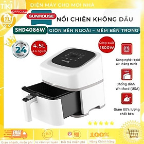 Nồi Chiên Không Dầu Sunhouse Mama SHD4086W (4.5 Lít) - Hàng Chính Hãng