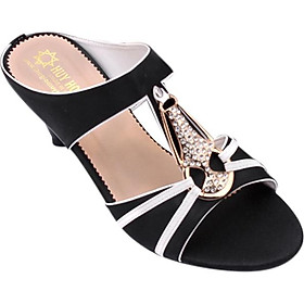 Dép Nữ Cao Gót Huy Hoàng HT7047 - Đen (Size