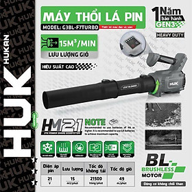 THÂN MÁY THỔI LÁ PIN PIN 21V BODYG3BL-F7TURBO HUKAN -HÀNG CHÍNH HÃNG