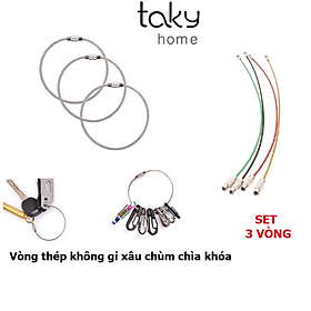 Mua 3 Vòng Thép Không Gỉ  Xâu Chùm Chìa Khóa  Có Chốt Ren Vặn Giữ Chặt  Móc Xâu Chùm Khóa  Móc Xâu Đa Năng. TakyHome 5090