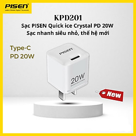 Mua Cóc sạc nhanh PISEN Quick Ice Crystal PD 20W siêu nhỏ ( KPD201 )  Trắng sứ - Hàng chính hãng
