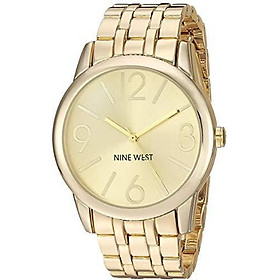 Nine West Women's NW/1578CHGB Champagne Dial Gold-Tone Bracelet Watch