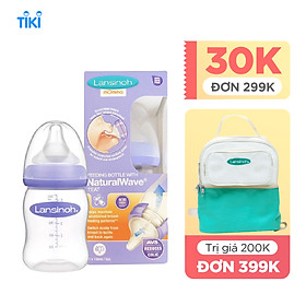 Bình sữa PP Plus Lansinoh 160ml kèm Núm ty size S - MẪU CŨ