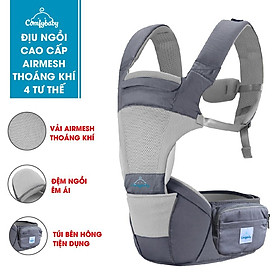 Địu ngồi trẻ em cao cấp siêu mềm 4 tư thế công nghệ Air Mesh thoáng khí - Comfybaby CF818 - tặng yếm tam giác