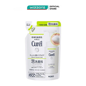 Sữa Rửa Mặt Dạng Bọt Curél Cho Da Dầu Sebum Trouble Care Foaming Facial Wash Refill 130ml