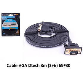 Mua dây tín hiệu hdmi dây dẹp 3+6 VGA LCD DTECH dài từ 1.8m đến 20m Full HD 1.8m 69f18   3m 69f30   5m 69f50   10m 69f10   20m 69f202-hàng chính hãng