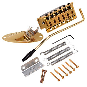 Gold Guitar Tremolo Bridge with Boat Jack Socket Set for Fender ST Electric Guitar Parts