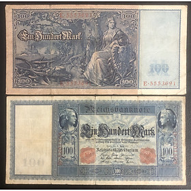 Mua Tiền thế giới cổ 100 mark Đức 1910 khổ lớn  kèm phơi nilong bảo quản tiền