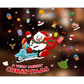 Mua DECAL DÁN KÍNH ÔNG GIÀ NOEL CƯỠI XE MÁY