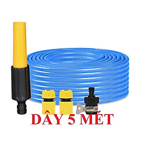 Bộ dây vòi xịt nước rửa xe, tưới cây . tăng áp 3 lần, loại 3m, 5m 206622-5Lcút sập, nối đen, d.vàng TL