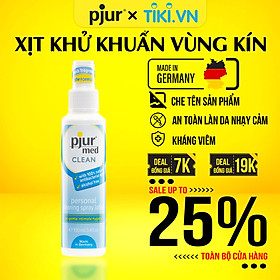 Xịt vệ sinh phụ khoa khử khuẩn cho nữ Pjur Med Clean Spray 100ml dịu nhẹ hương thơm tươi mát dưỡng da mịn màng tươi mát