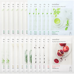 Combo 12+12 Mặt Nạ Giấy Dưỡng Ẩm Phục Hồi Da Innisfree My Real Squeeze Mask - 278002232