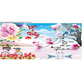 Mua Tranh đính đá vợ chồng trăm năm viên mãn ( chưa đính)-YN5408