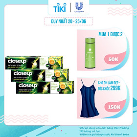 Combo 3 Kem Đánh Răng Dạng Gel Sạch Khuẩn Closeup Thơm Mát Tự Nhiên Dầu Quất & Thảo Dược 230G