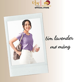 Áo Thun Cổ Tròn 100% Cotton Cao Cấp Màu TÍM LAVENDER Mộng Mơ Như Nàng Thơ - Gold Rhino