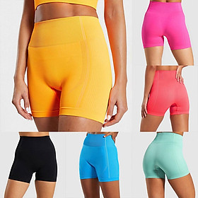 Quần short thể thao nữ lưng cao tôn dáng thiết kế viền sọc 2 bên hông, chất thun co giãn thoải mái