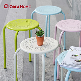 Mua ghế đẩu mặt tròn chân sắt  ghế ngoài trời - Nhiều màu  có lựa chọn combo