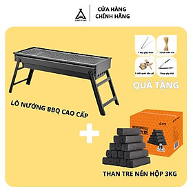 Mua Combo Bếp nướng BBQ kéo cao cấp kèm than tre nén 3kg ít khói  an toàn  tiện lợi di chuyển