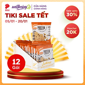 Bánh Quy Vị Bơ Đậu Phộng Justines Protein Cookie, Phù Hợp Chế Độ Ăn Kiêng Keto, Không Đường, Không Chứa Gluten Và Lúa Mì, Bổ Sung Đạm, Xơ Và Canxi, Hộp 12 Cái