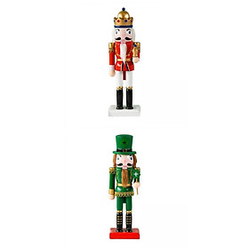 2x Nutcracker Ornament Christmas Figures for Collectible Kids Gifts
