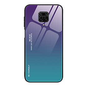 Ốp lưng Xiaomi Redmi Note 9S gương cứng 2 màu Gradient Ver 2 , viền TPU dẻo đen