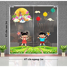 Mua Decal trang trí trung thu 2023 bé vui chơi dưới trăng trằm