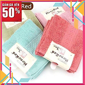 COMBO 3 khăn mặt monored nhật cotton siêu mềm mịn cho em bé trẻ con lau rửa cho vuông cao cấp
