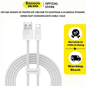Cáp sạc nhanh và truyền dữ liệu Usb to Light-ning 2.4A Baseus Dynamic Series Fast Charging Data Cable- CALD- Hàng chính hãng - 1m - Màu Trắng