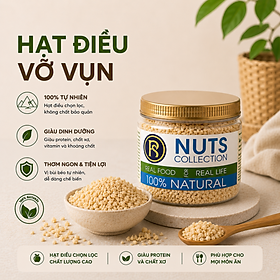 RealFoodStore Hạt Điều Vụn 500g - Hạt Điều Tự Nhiên Giàu Dinh Dưỡng - Làm Sữa Hat, Sinh Tố, Topping - Đóng Gói Tiện Lợi