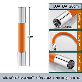 Mua Ống nối dài vòi nước uốn cong linh hoạt 360 độ  đầu kết nối bằng đồng  dài 20-30-50cm tùy chọn