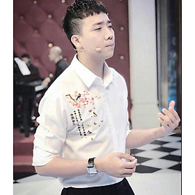 ÁO SƠ MI NAM CHẤT LỤA DÀI TAY PHONG CÁCH HỌA TIẾT CHIM HOA MS 02 MON SHOP