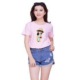 Áo Thun Nữ Cô Gái Nón Lá