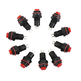 4-6pack 10 x Car Boat Locking Dash ON-OFF Push Button 2-Pin Latching Switch Red