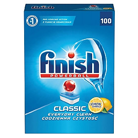 Hộp 100 viên rửa chén Finish Classic Dishwasher Tablets Lemon QT025446 - hương chanh