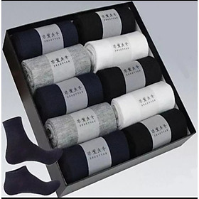 SET 10 ĐÔI VỚ NAM CỔ CAO KHỬ KHUẨN CHỐNG HÔI THOÁNG MÁT DÀY MỊN CO GIÃN