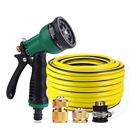 Mua Vòi xịt rửa xe Vòi phun nước tưới cây tăng áp thông minh 8 chế độ 815498 (cút đồng nối đồng - dây vàng)