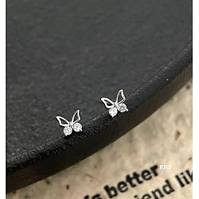 Bông tai bạc nụ bướm xinh chất liệu bạc s925 MS028b