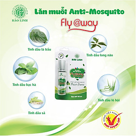 Lăn muỗi Fly@way 10ml - Giúp giảm ngứa do muỗi đốt, côn trùng cắn - Mùi hương bạc hà , Chiết xuất từ Thảo dược thiên nhiên, An toàn cho bé và cả gia đình