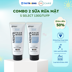 Combo 2 Sữa rửa mặt hạt chứa than hoạt tính dành cho nam s select 130g/tuýp
