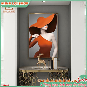 Tranh cô gái tráng gương pha lê hiện đại trang trí phòng khách,không gian tặng tân gia TẶNG KÈM ĐINH TREO GIRL033