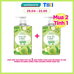 Gel Rửa Tay Watsons Love My Skin Green Tea Apple Scented Gel Hand Wash 500ml