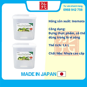 Mua Bộ 2 hộp thực phẩm vuông 1600ml Inomata - Hàng Nội Địa Nhật