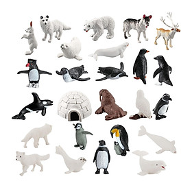 26Pcs Lifelike  Animal Figurines Miniature Statues Figures Set Animals Toys for Home Decor Toddlers Kids Birthday Gift Party Favor