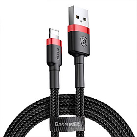 Dây cáp sạc nhanh 2.4A Lightning dài 100cm hiệu Baseus Cafule cho iPhone / iPad hỗ trợ truyền data tốc độ cao (2.4A, truyền dữ liệu 480 Mbps, công nghệ SR) - Hàng nhập khẩu