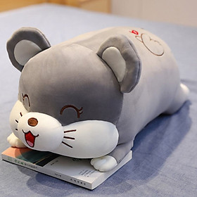 Thú bông Chuột mắt híp lông mịn nằm TC - NHÓC - XÁM