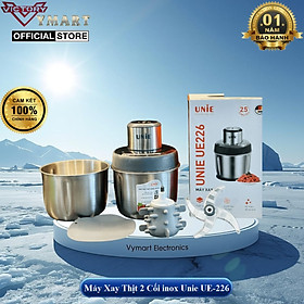 Mua Máy xay thịt - thực phẩm Unie UE-226 - 2 cối inox 2.5 lít + dụng cụ bóc tỏi - Hàng chính hãng